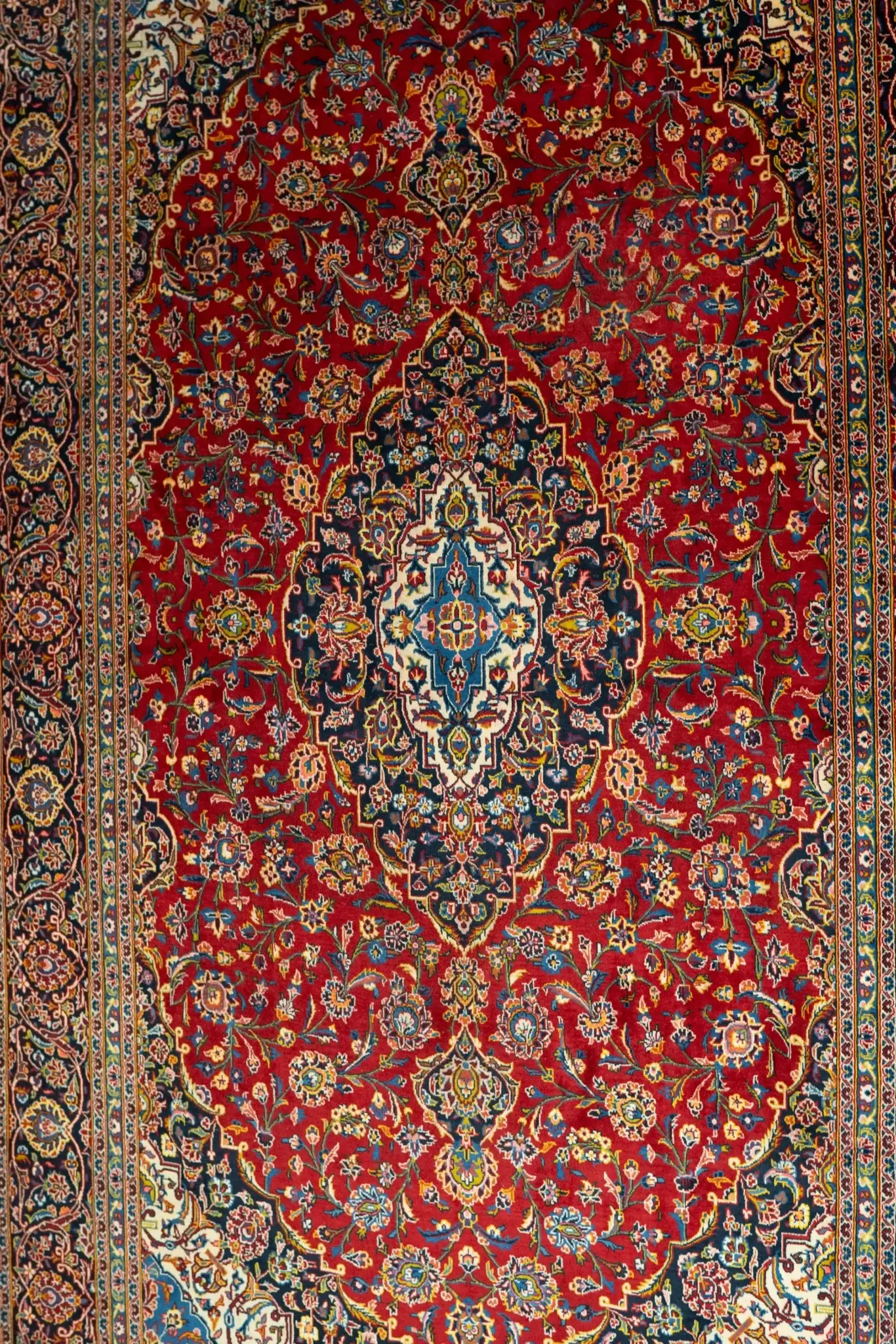 Kashan Wool Rug 9.9 x 13.5