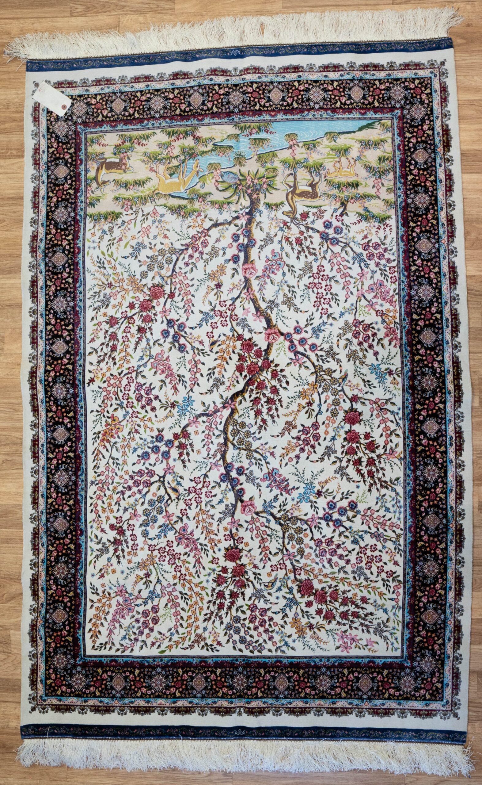 Qum Design Silk Rug 4'x6'